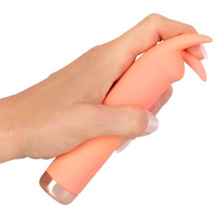 Wibrator Peachy Mini Tickle z elastycznymi wibrouszkami, 15,4 cm - 6