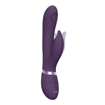 Wibrator króliczek Aimi Purple - trzy silniki F1 z falą pulsacyjną i ruchami bocznymi, długość całkowita 22,3 cm, długość wkłada - 1