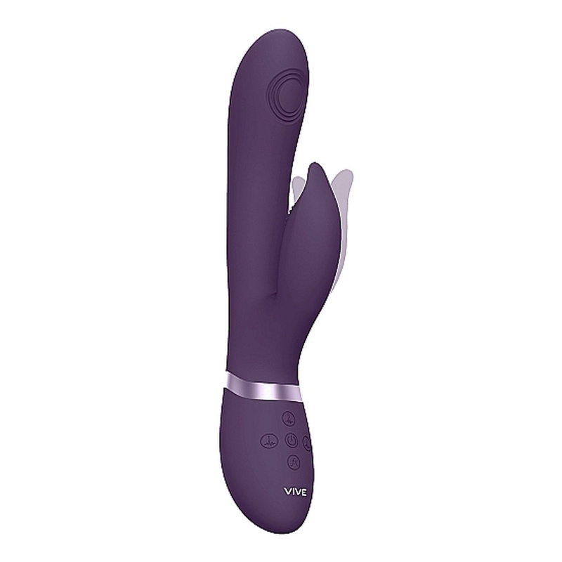 Wibrator króliczek Aimi Purple - trzy silniki F1 z falą pulsacyjną i ruchami bocznymi, długość całkowita 22,3 cm, długość wkłada - 1