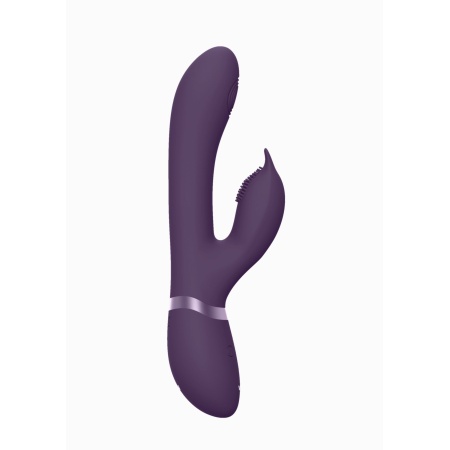Wibrator króliczek Aimi Purple - trzy silniki F1 z falą pulsacyjną i ruchami bocznymi, długość całkowita 22,3 cm, długość wkłada - 2