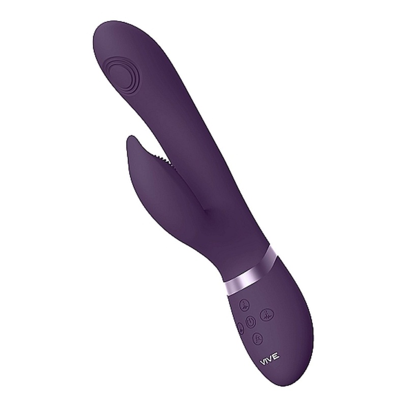 Wibrator króliczek Aimi Purple - trzy silniki F1 z falą pulsacyjną i ruchami bocznymi, długość całkowita 22,3 cm, długość wkłada - 7