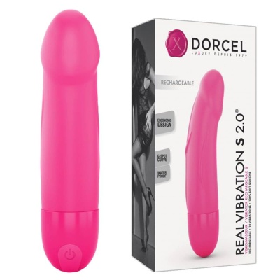 Wibrator Real Vibration S Magenta 2.0 - akumulatorowy, anatomicznie zakrzywiony do stymulacji punktu G, długość 16,2 cm - 1 2