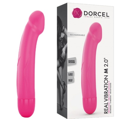 Wibrator Real Vibration M Magenta 2.0 - zakrzywiony, 10 trybów wibracji, długość użytkowa 18 cm, średnica 3,7 cm - 1