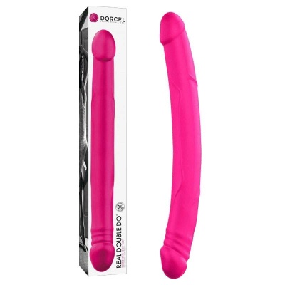 Dildo Podwójne Real Double Do - Giętka Konstrukcja Silikonowa 42 cm, Ø 4 cm - 1 2