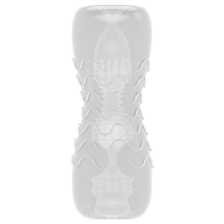 Masturbator dwustronny DOUBLE Oo - miękki i giętki elastomer, 18 cm x 7 cm - 1