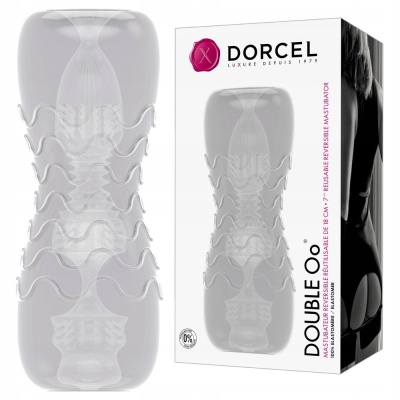 Masturbator dwustronny DOUBLE Oo - miękki i giętki elastomer, 18 cm x 7 cm - 1 2