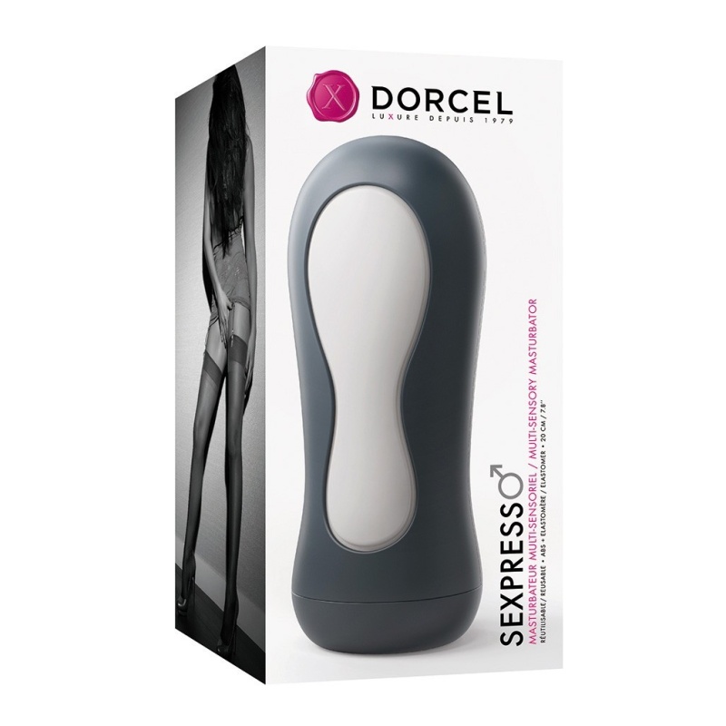 Masturbator Sexpresso z ręczną regulacją nacisku i teksturowaną membraną, 20 cm - 1
