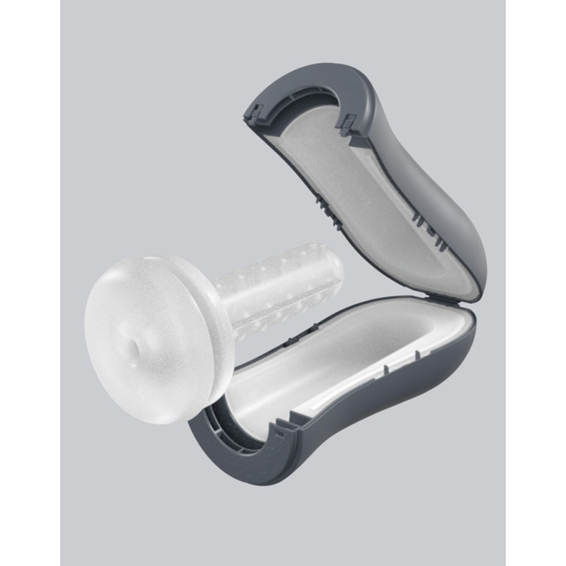 Masturbator Sexpresso z ręczną regulacją nacisku i teksturowaną membraną, 20 cm - 5