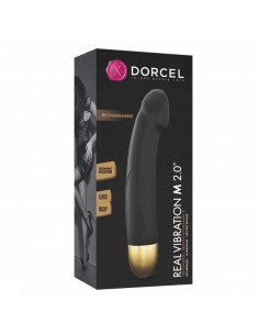 REAL VIBRATION M  BLACK / GOLD  2.0 - RECHARGEABLE - Wibratory Realistyczne - 1