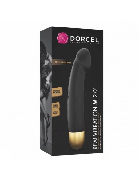 REAL VIBRATION M  BLACK / GOLD  2.0 - RECHARGEABLE - Wibratory Realistyczne - 1