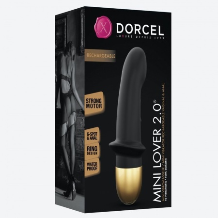 Wibrator Mini Lover 2.0 Black - ładowanie USB, 10 trybów, 16,5 cm - 4