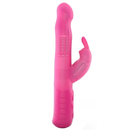 Wibrator króliczek Baby Rabbit 2.0 Magenta - obrotowa główka z pierścieniem kulek, 22 cm - 1