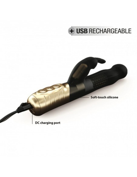 Baby Rabbit Black / Gold 2.0 - Rechargeable - Wibratory Króliczki - 5