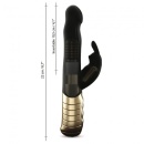 Wibrator typu króliczek Baby Rabbit Black & Gold 2.0 - dwa niezależne silniczki, rotacja 360° - 22 cm - 6