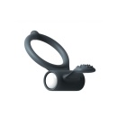Wibrujący pierścień erekcyjny Power Clit Black z wypustką stymulującą łechtaczkę i silniczkiem wibracyjnym, 70 x 43 mm - 1