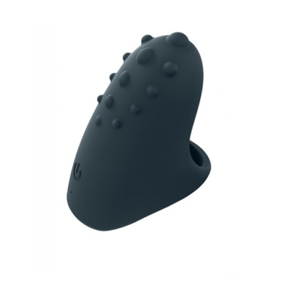Magic Finger Rechargeable Gris — wibrator na palec z 13 wypustkami, silikon medyczny, 3 prędkości, 5 cm - 1