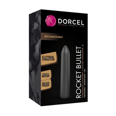 Dorcel Rocket Bullet Noir - stymulator typu bullet z 16 trybami wibracji, długość 9 cm, średnica 1,6 cm - 1 2
