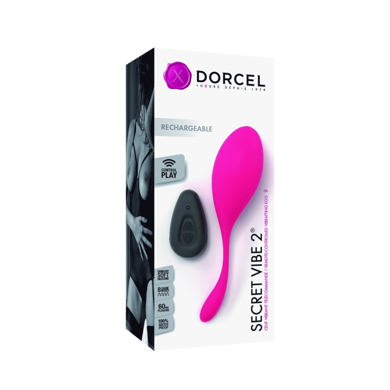 Jajeczko wibrujące Secret Vibe 2 — silikon medyczny, 8 trybów wibracji, pilot zdalny 5 m, długość 14,5 cm - 5