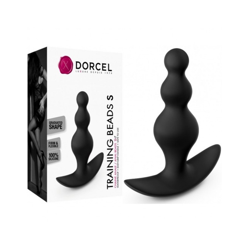 Koraliki treningowe analne Dorcel Training Beads S - 3 progresywne kulki 1,5-3 cm z miękką podstawą, długość 10 cm - 1
