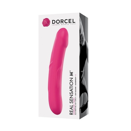 Real Sensation M Magenta — dildo silikonowe o anatomicznym profilu, 22,5 cm, śr. 3,9 cm - 4