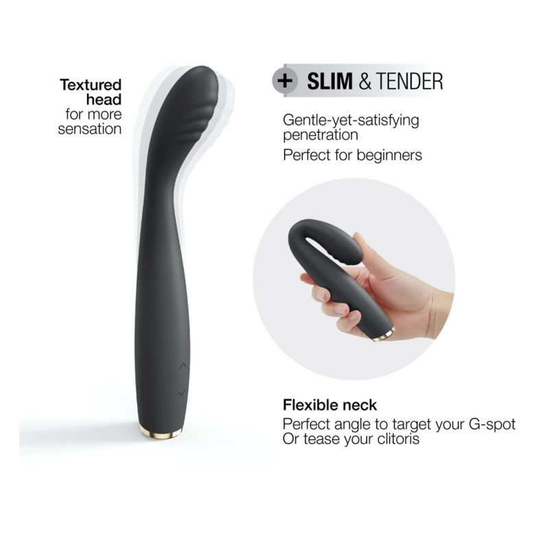 G-SLIM Marc Dorcel - wibrator do punktu G z elastyczną szyjką i żłobkowaną główką, 19,1 cm - 9