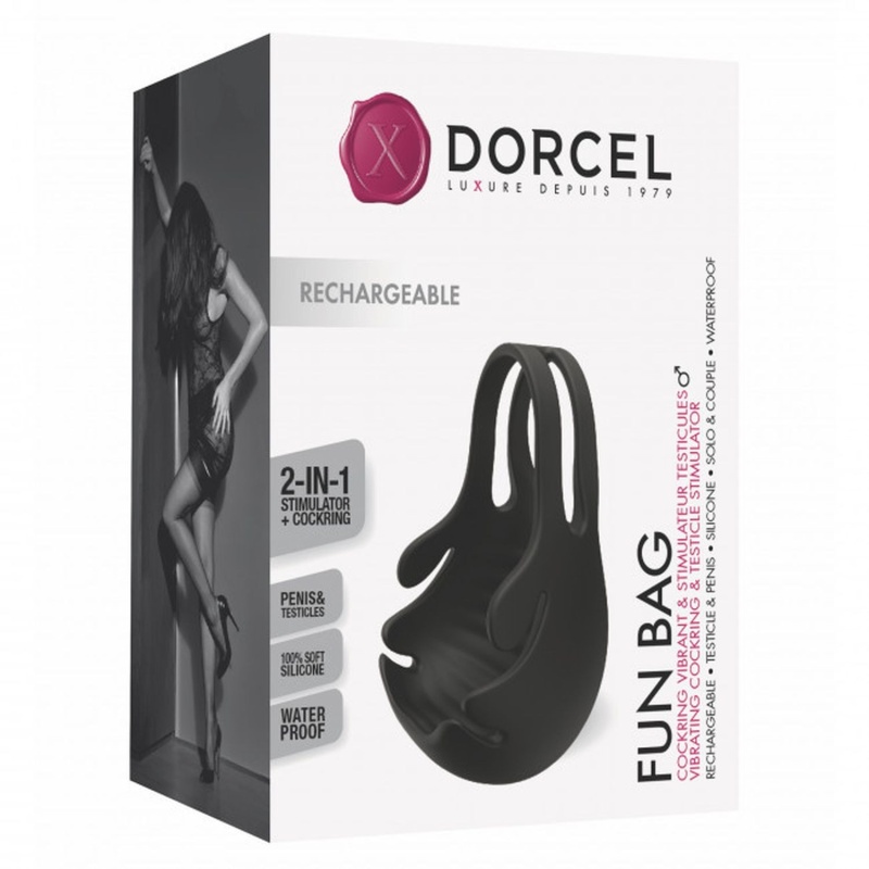 FUN BAG — stymulator jąder i prącia z 9 trybami wibracji, silikon medyczny + ABS, 6,3 × 8,7 × 5 cm - 8