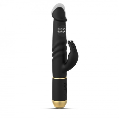 Wibrator króliczek FURIOUS RABBIT 2.0 - dwusilnikowy, ruchoma główka, obracające się kulki, długość 27 cm - 1