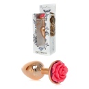 Biżuteria analna PLUG ROSE - stal nierdzewna, anatomiczny kształt, długość całkowita 7 cm, średnica 2,7 cm - 1