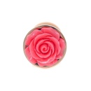 Biżuteria analna PLUG ROSE - stal nierdzewna, anatomiczny kształt, długość całkowita 7 cm, średnica 2,7 cm - 2