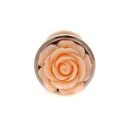 Korek analny Rose Peach ze stali nierdzewnej, 7 cm, śr. 2,7 cm, z różą u podstawy - 2