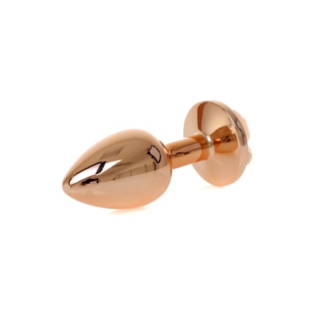 Korek analny Rose Peach ze stali nierdzewnej, 7 cm, śr. 2,7 cm, z różą u podstawy - 5