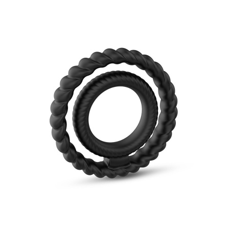 Dual Ring — podwójny, elastyczny pierścień silikonowy na penisa i jądra, Ø 4,35 cm / Ø 2,5 cm - 1