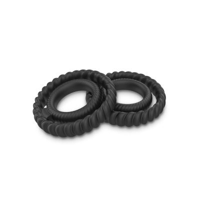 Dual Ring — podwójny, elastyczny pierścień silikonowy na penisa i jądra, Ø 4,35 cm / Ø 2,5 cm - 1 2