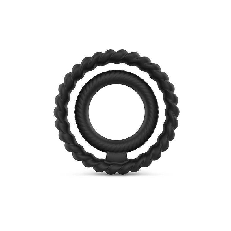 Dual Ring — podwójny, elastyczny pierścień silikonowy na penisa i jądra, Ø 4,35 cm / Ø 2,5 cm - 4