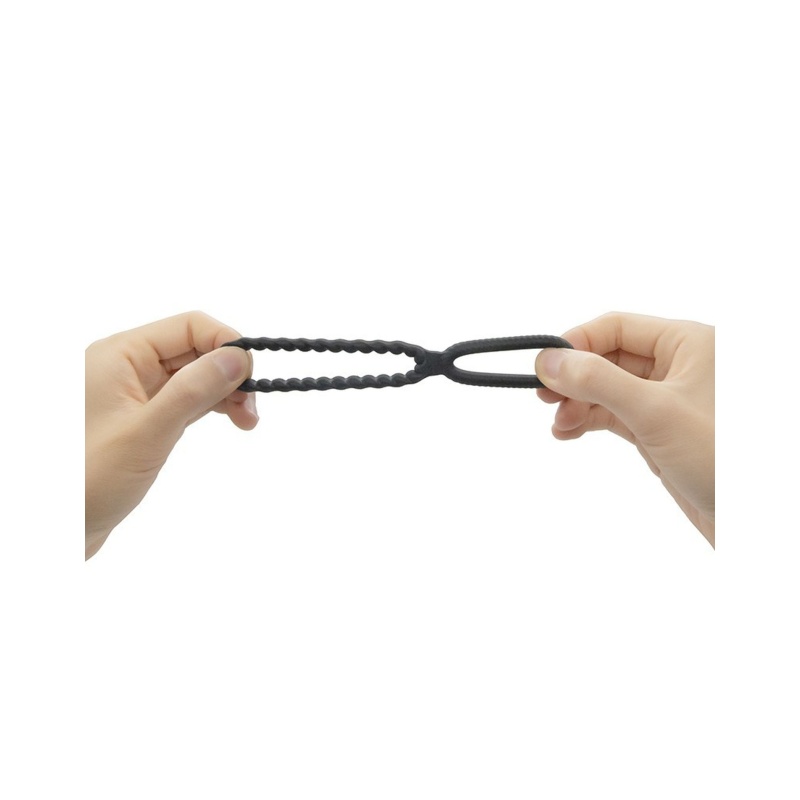 Dual Ring — podwójny, elastyczny pierścień silikonowy na penisa i jądra, Ø 4,35 cm / Ø 2,5 cm - 8
