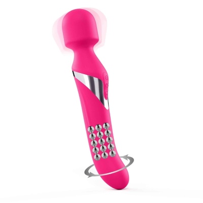 Wibrator Dual Orgasms Magenta 2w1 z rotującymi kulkami, 23,5 cm - 1