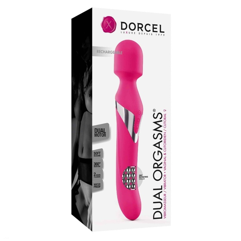 Wibrator Dual Orgasms Magenta 2w1 z rotującymi kulkami, 23,5 cm - 3