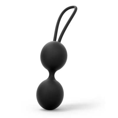 Kulki Gejszy DUAL BALLS NOIR Marc Dorcel - silikonowe kulki z wewnętrznym obciążnikiem, 15,6 x 3,6 cm - 1