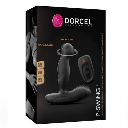 Masażer prostaty P-Swing z obrotową główką 360°, funkcją grzania i częścią wkładaną 9 cm - 3