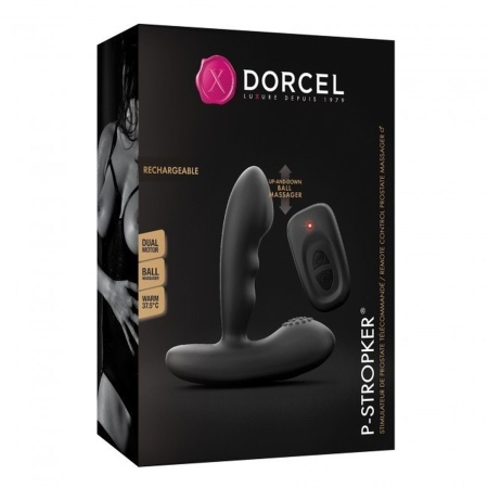 Masażer prostaty P-Stroker z ruchomą kulką, 2 silnikami i funkcją nagrzewania, 9 cm - 4