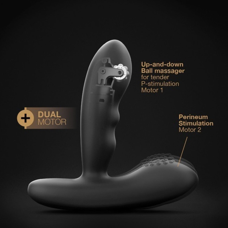 Masażer prostaty P-Stroker z ruchomą kulką, 2 silnikami i funkcją nagrzewania, 9 cm - 5