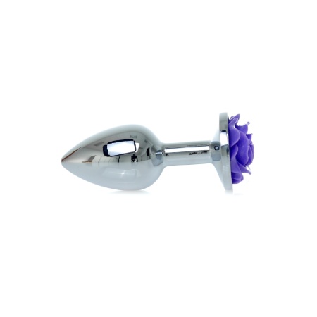 Korek analny ROSE Purple - stal nierdzewna, anatomiczny kształt, 7 cm - 4