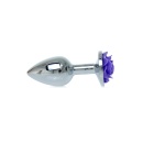 Korek analny ROSE Purple - stal nierdzewna, anatomiczny kształt, 7 cm - 4