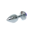 Korek analny ROSE Purple - stal nierdzewna, anatomiczny kształt, 7 cm - 5