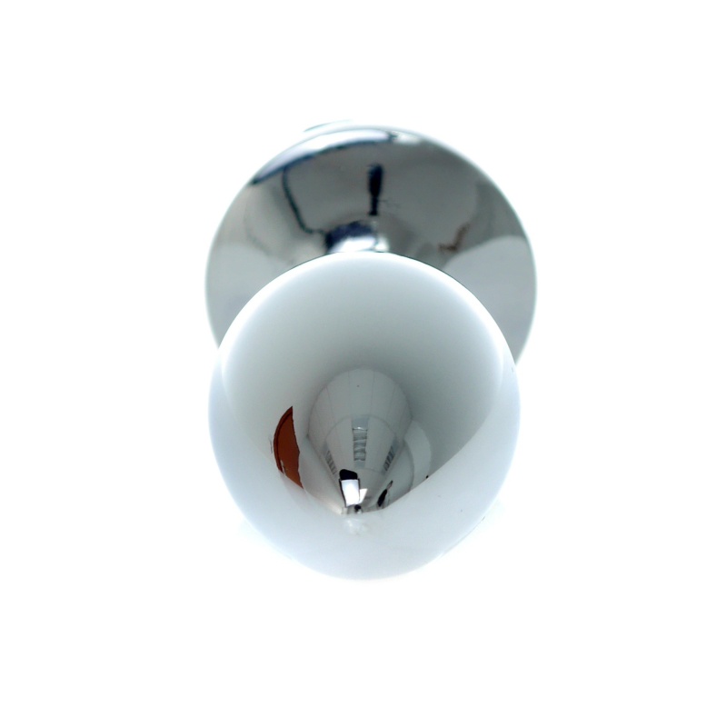 Korek analny Silver ROSE Black - stal nierdzewna, róża u podstawy, długość 7 cm - 6
