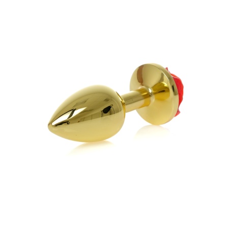 Biżuteria analna Plug Rose Red - anatomiczny korek ze stali nierdzewnej, 7 cm x 2,7 cm - 5