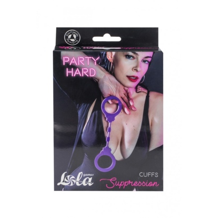Kajdanki Silikonowe Handcuffs Party Hard Suppression Purple - 4