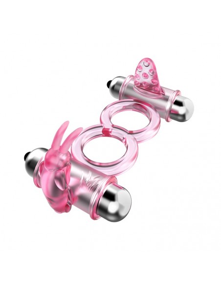 Bunny Snuggles Cock Clit Ring, 10 Vibration Functions  - Pierścienie erekcyjne wibrujące - 1