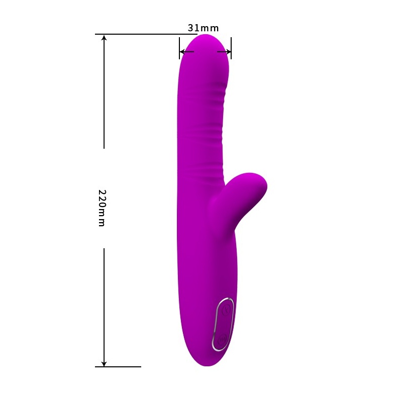 Wibrator króliczek Angelique 22 cm z ruchami falującymi i stymulatorem łechtaczki - 7