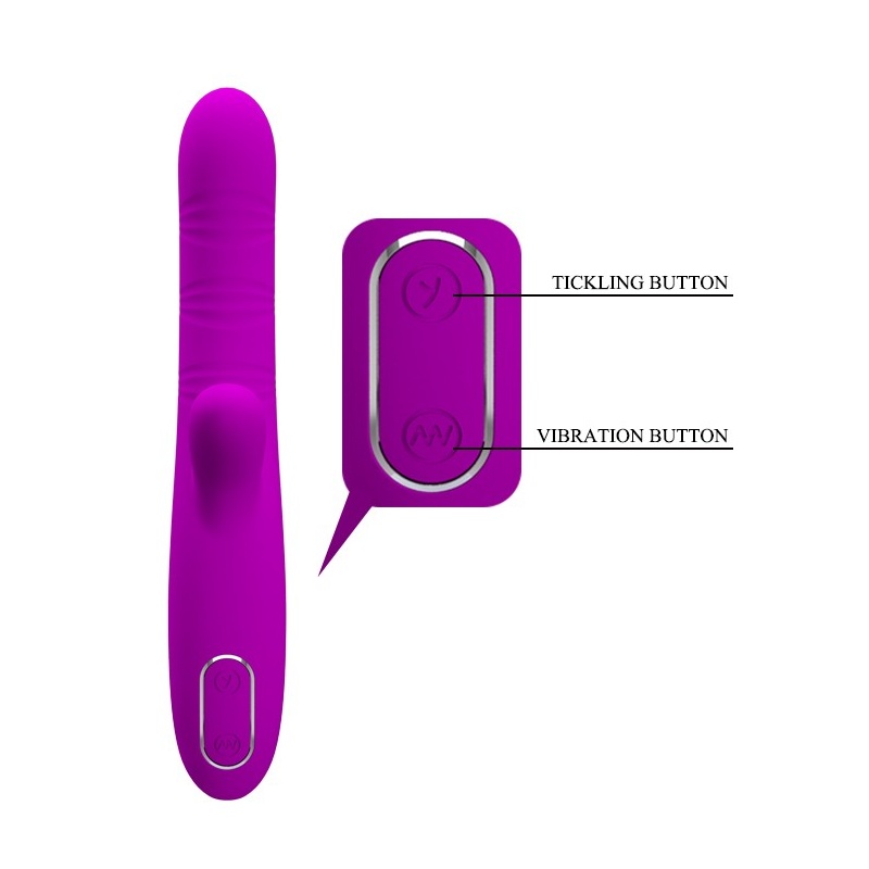 Wibrator króliczek Angelique 22 cm z ruchami falującymi i stymulatorem łechtaczki - 8